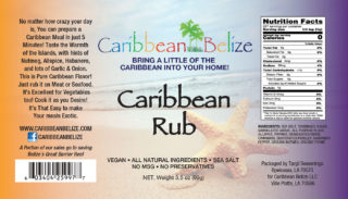 Caribbean Belize | Caribbean Rub - Product Label