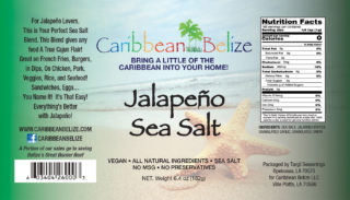 Caribbean Belize | Jalapeno Sea Salt - Product Label